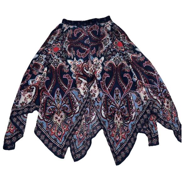 Bila Boho Fairy Midi Skirt Floral Print Retro Size M Stretchy Waistband Flowy - Picture 3 of 12